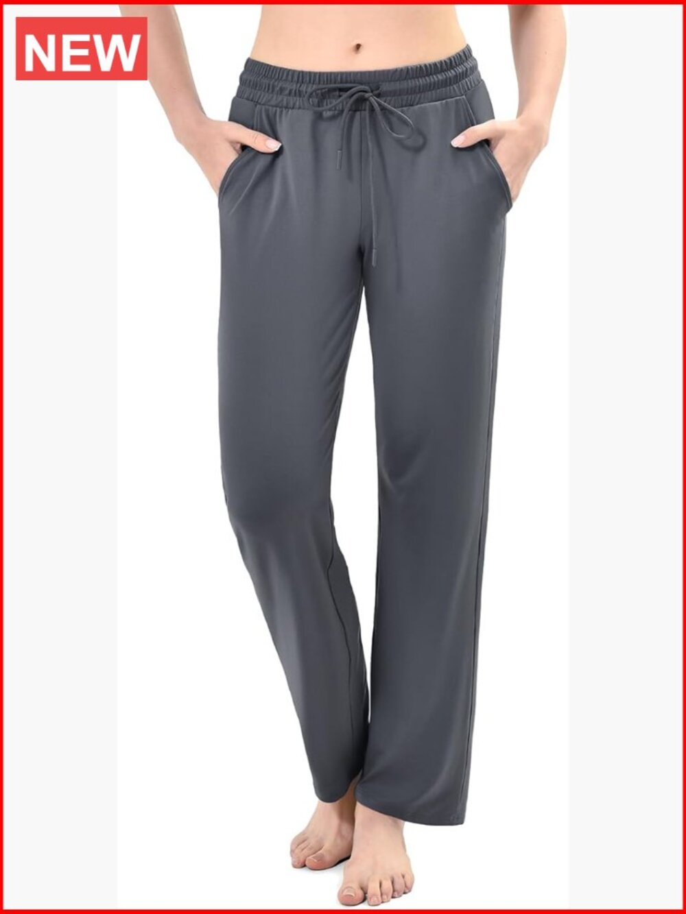 Wide Leg Sweatpants with Pockets, Drawstring Joggers for Women